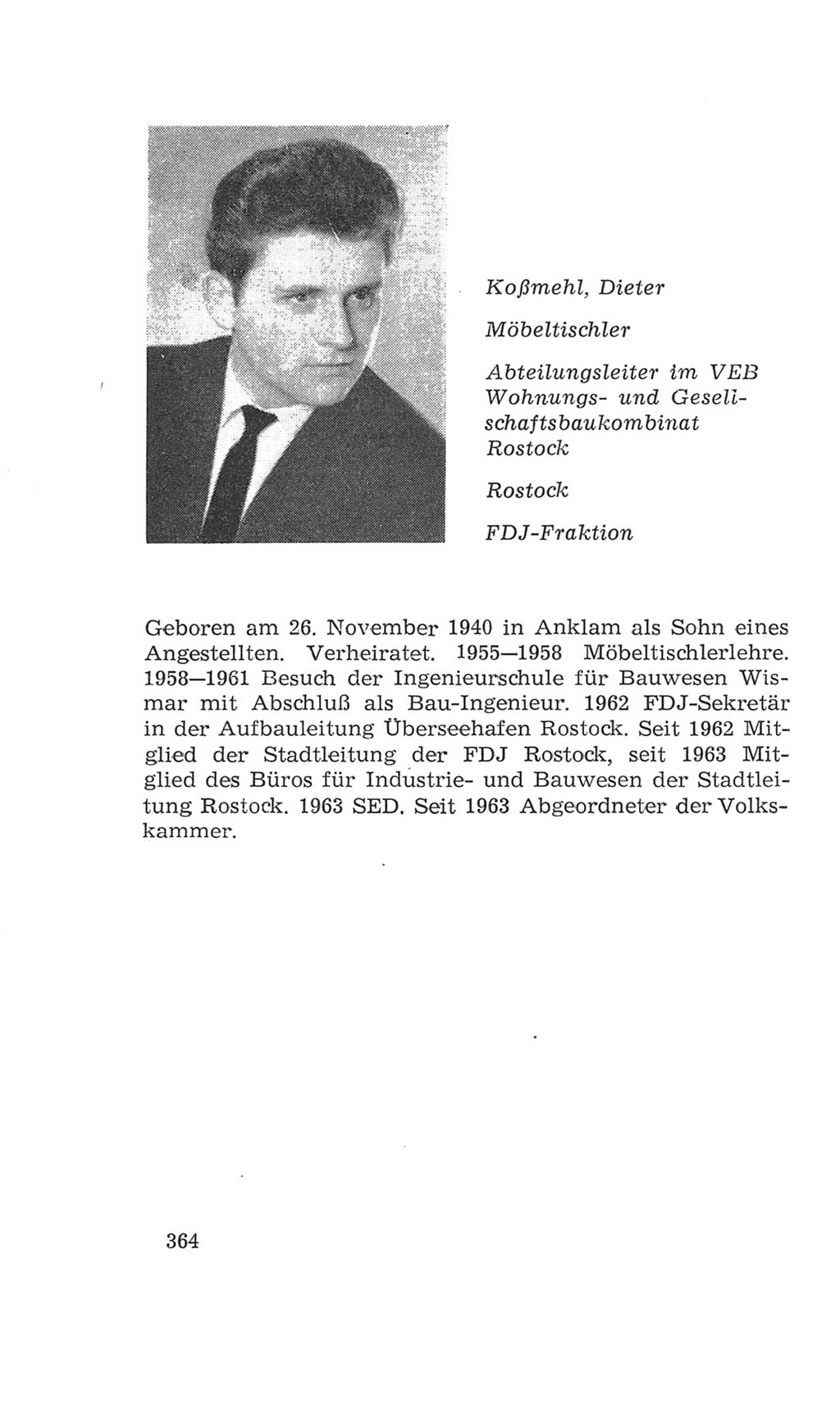 Volkskammer (VK) der Deutschen Demokratischen Republik (DDR), 4. Wahlperiode 1963-1967, Seite 364 (VK. DDR 4. WP. 1963-1967, S. 364)