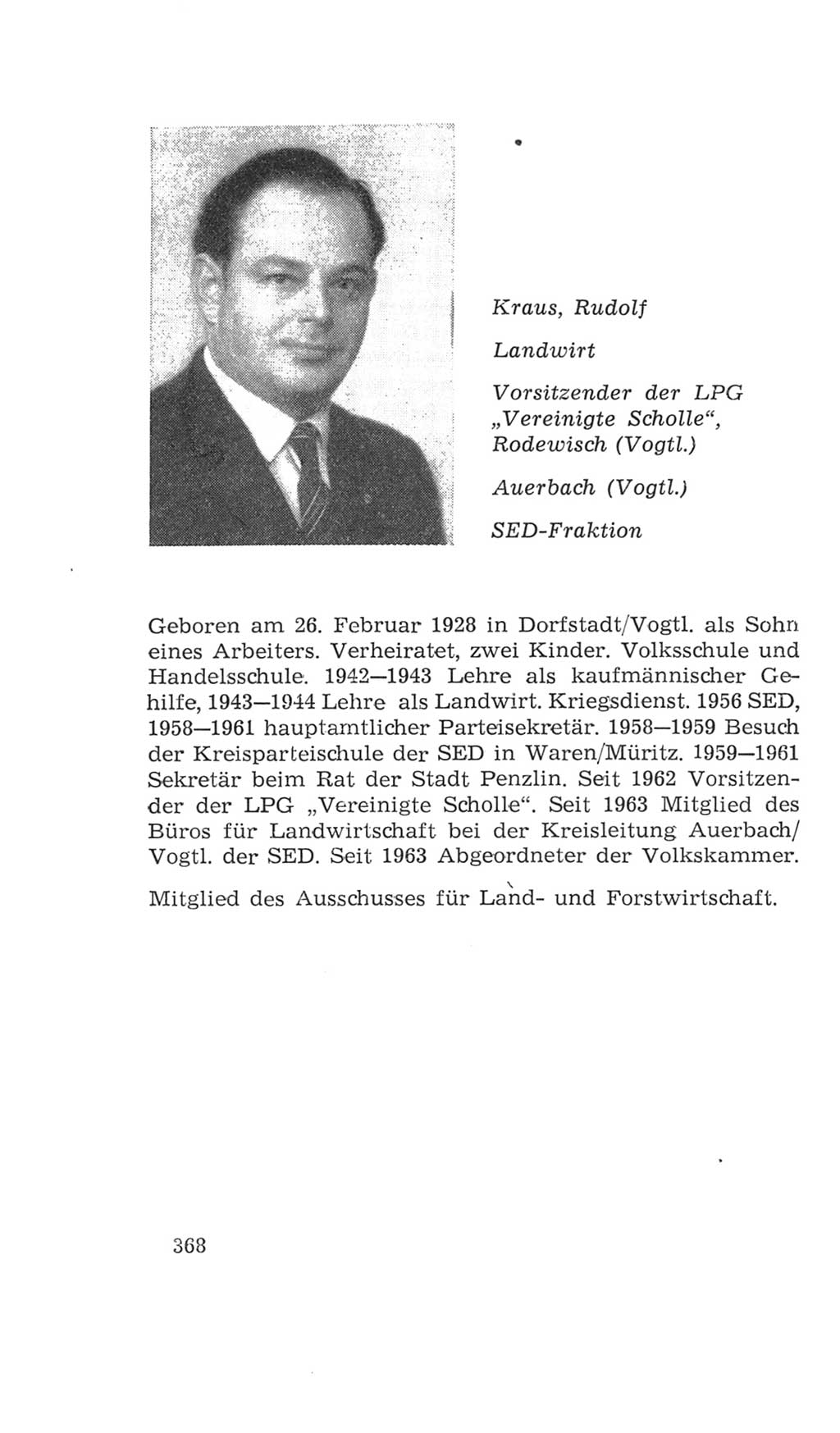 Volkskammer (VK) der Deutschen Demokratischen Republik (DDR), 4. Wahlperiode 1963-1967, Seite 368 (VK. DDR 4. WP. 1963-1967, S. 368)