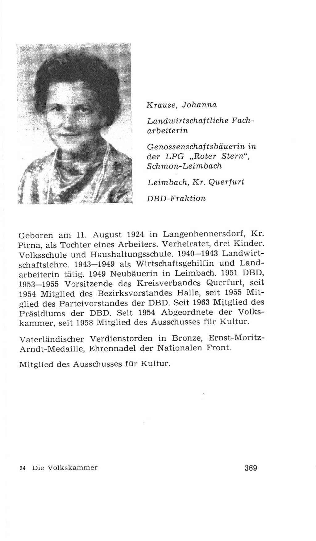 Volkskammer (VK) der Deutschen Demokratischen Republik (DDR), 4. Wahlperiode 1963-1967, Seite 369 (VK. DDR 4. WP. 1963-1967, S. 369)
