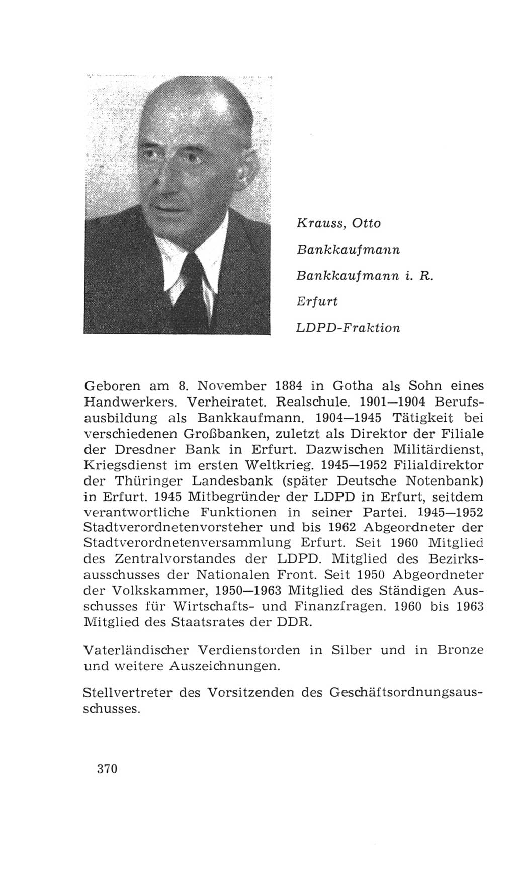 Volkskammer (VK) der Deutschen Demokratischen Republik (DDR), 4. Wahlperiode 1963-1967, Seite 370 (VK. DDR 4. WP. 1963-1967, S. 370)