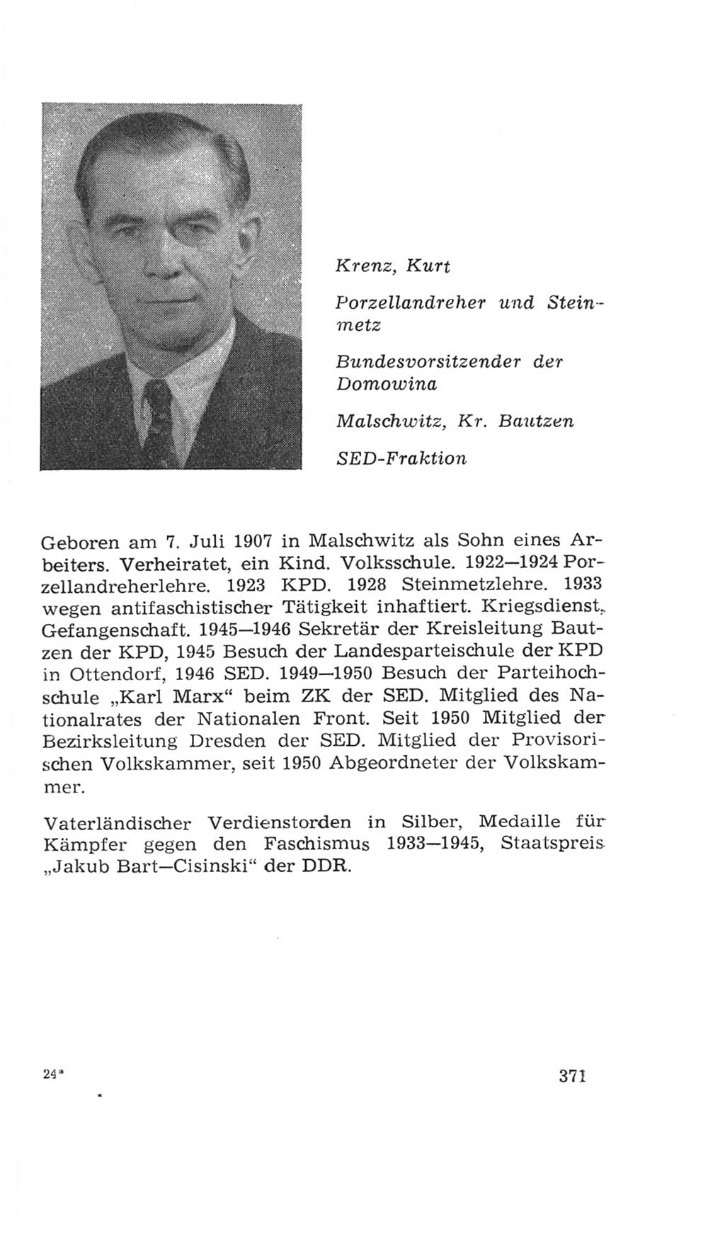 Volkskammer (VK) der Deutschen Demokratischen Republik (DDR), 4. Wahlperiode 1963-1967, Seite 371 (VK. DDR 4. WP. 1963-1967, S. 371)