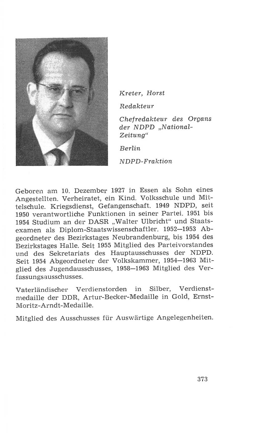 Volkskammer (VK) der Deutschen Demokratischen Republik (DDR), 4. Wahlperiode 1963-1967, Seite 373 (VK. DDR 4. WP. 1963-1967, S. 373)