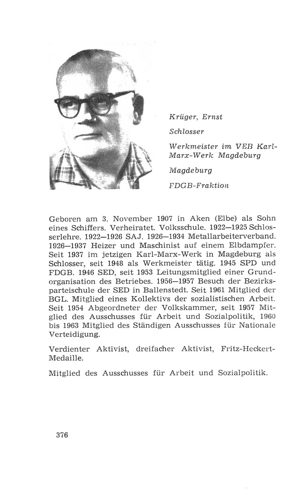 Volkskammer (VK) der Deutschen Demokratischen Republik (DDR), 4. Wahlperiode 1963-1967, Seite 376 (VK. DDR 4. WP. 1963-1967, S. 376)