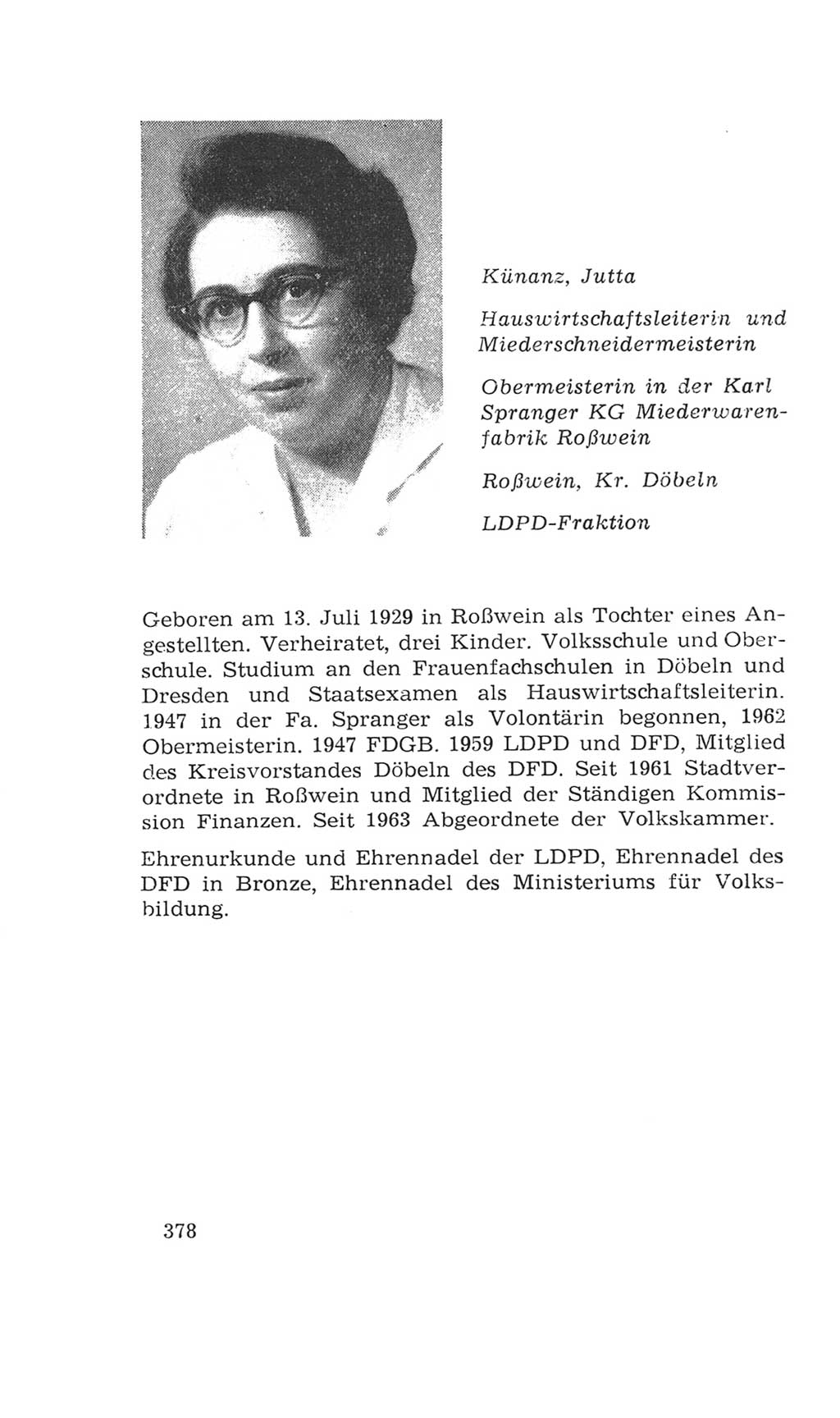 Volkskammer (VK) der Deutschen Demokratischen Republik (DDR), 4. Wahlperiode 1963-1967, Seite 378 (VK. DDR 4. WP. 1963-1967, S. 378)