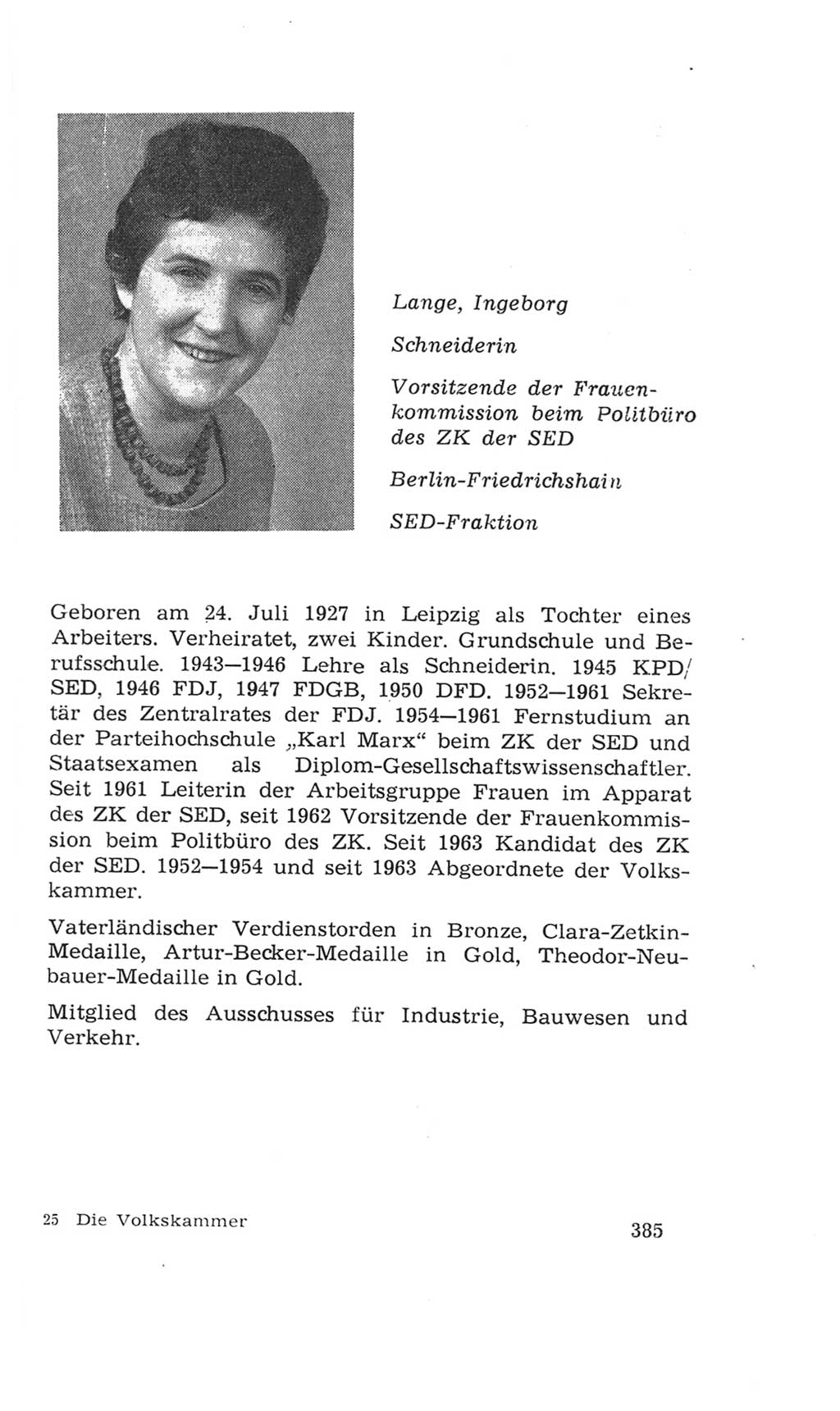 Volkskammer (VK) der Deutschen Demokratischen Republik (DDR), 4. Wahlperiode 1963-1967, Seite 385 (VK. DDR 4. WP. 1963-1967, S. 385)