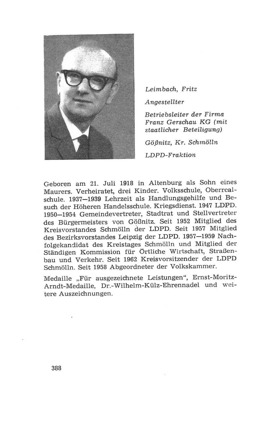 Volkskammer (VK) der Deutschen Demokratischen Republik (DDR), 4. Wahlperiode 1963-1967, Seite 388 (VK. DDR 4. WP. 1963-1967, S. 388)