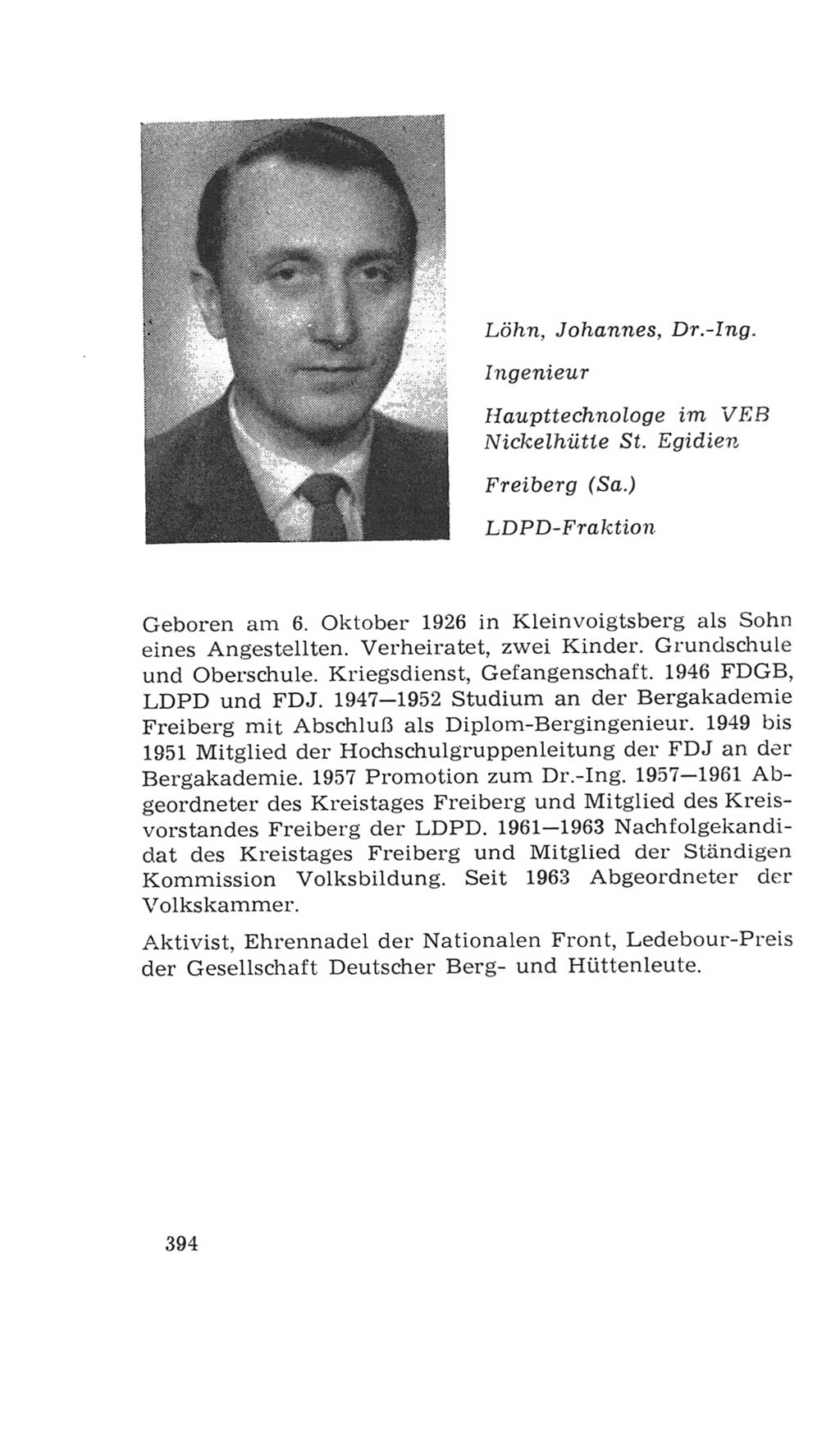 Volkskammer (VK) der Deutschen Demokratischen Republik (DDR), 4. Wahlperiode 1963-1967, Seite 394 (VK. DDR 4. WP. 1963-1967, S. 394)