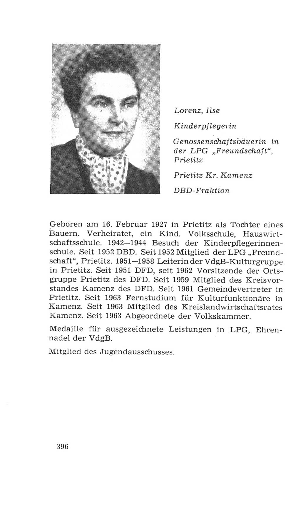 Volkskammer (VK) der Deutschen Demokratischen Republik (DDR), 4. Wahlperiode 1963-1967, Seite 396 (VK. DDR 4. WP. 1963-1967, S. 396)