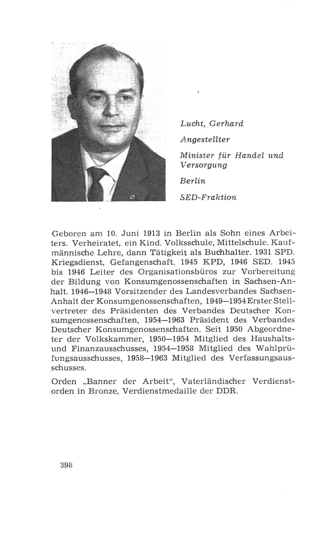 Volkskammer (VK) der Deutschen Demokratischen Republik (DDR), 4. Wahlperiode 1963-1967, Seite 398 (VK. DDR 4. WP. 1963-1967, S. 398)