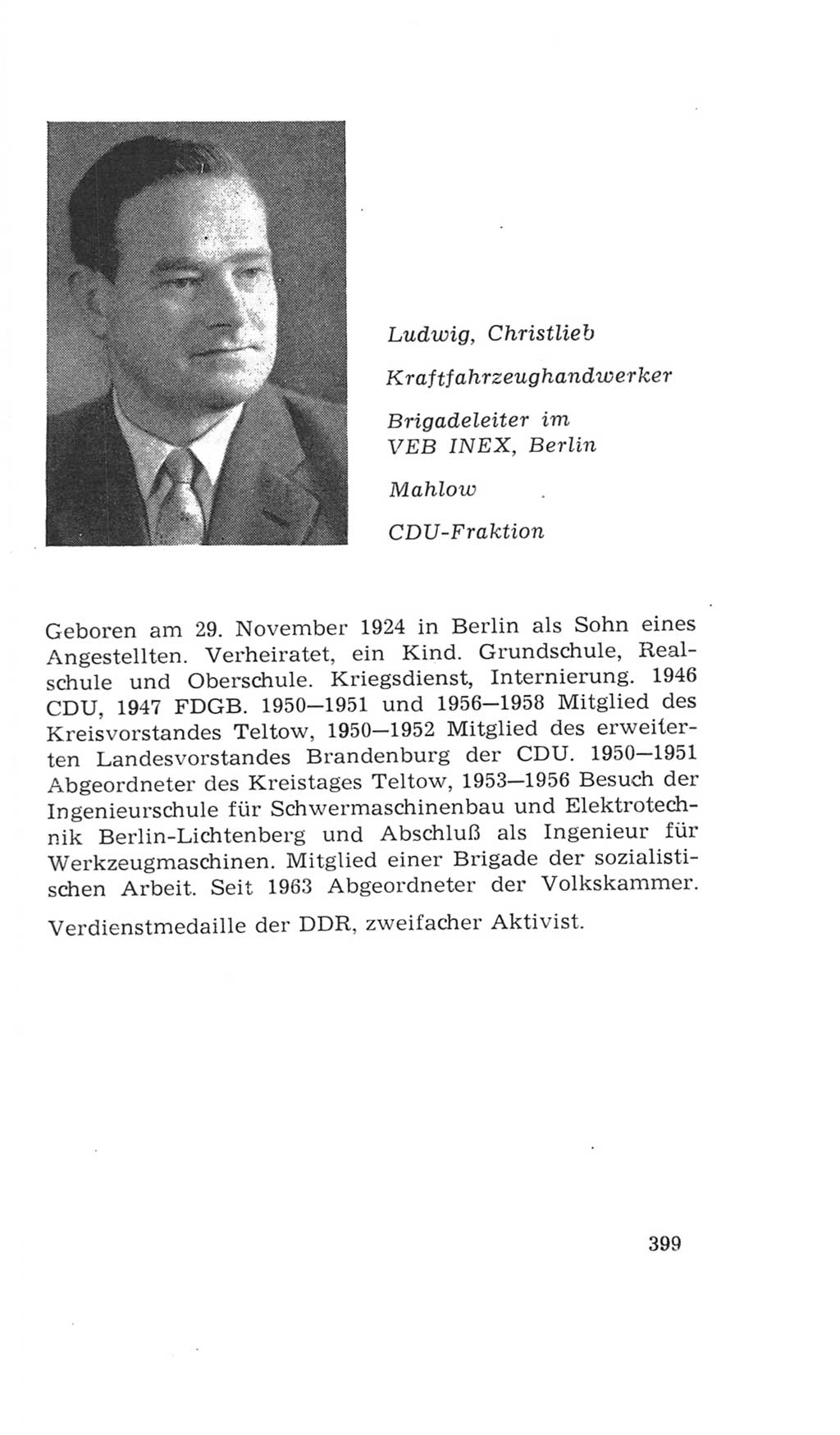 Volkskammer (VK) der Deutschen Demokratischen Republik (DDR), 4. Wahlperiode 1963-1967, Seite 399 (VK. DDR 4. WP. 1963-1967, S. 399)