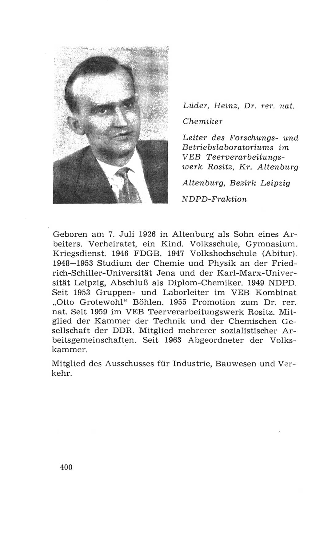 Volkskammer (VK) der Deutschen Demokratischen Republik (DDR), 4. Wahlperiode 1963-1967, Seite 400 (VK. DDR 4. WP. 1963-1967, S. 400)