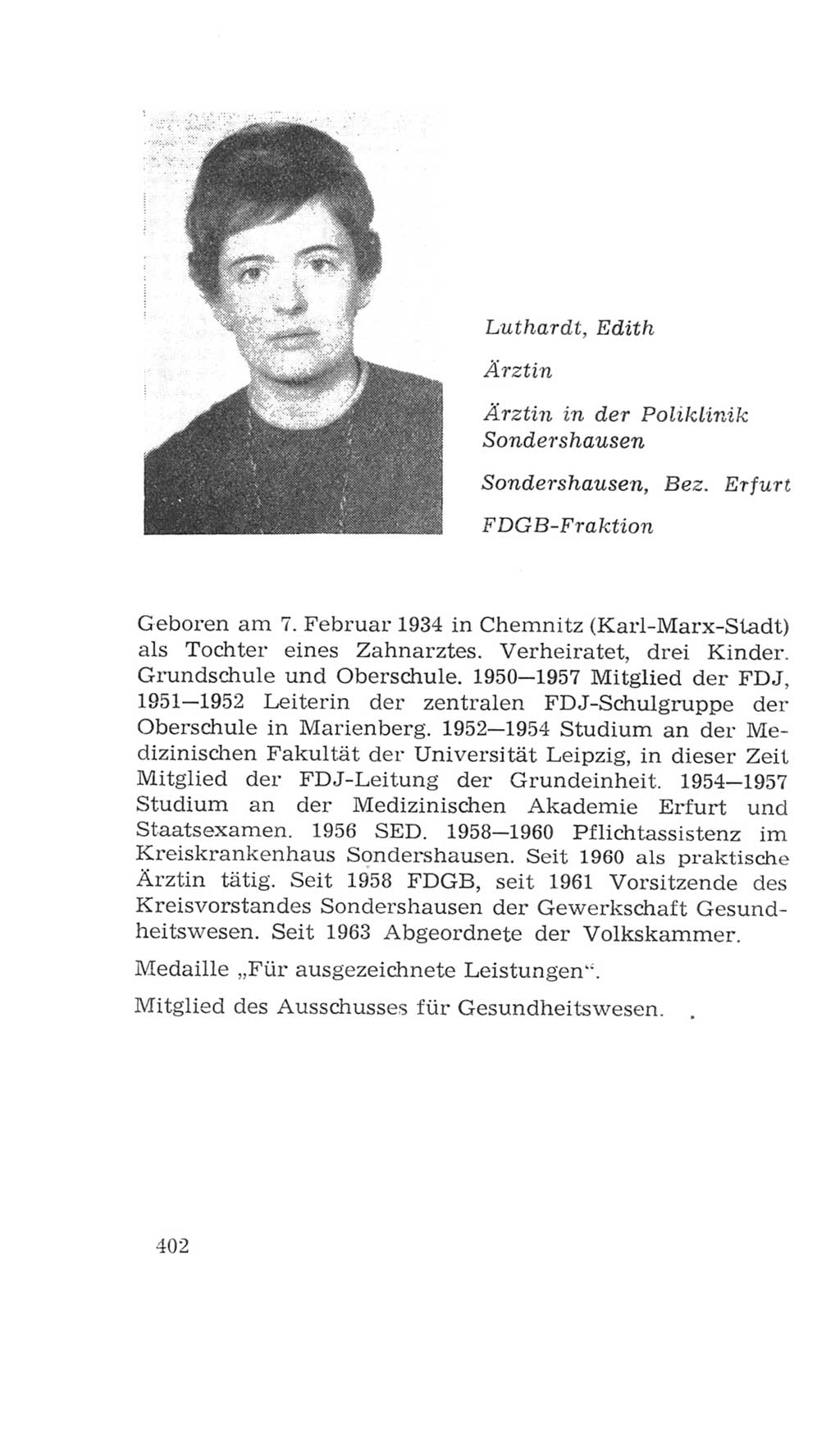 Volkskammer (VK) der Deutschen Demokratischen Republik (DDR), 4. Wahlperiode 1963-1967, Seite 402 (VK. DDR 4. WP. 1963-1967, S. 402)