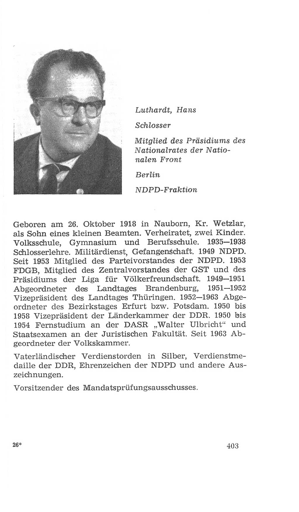 Volkskammer (VK) der Deutschen Demokratischen Republik (DDR), 4. Wahlperiode 1963-1967, Seite 403 (VK. DDR 4. WP. 1963-1967, S. 403)