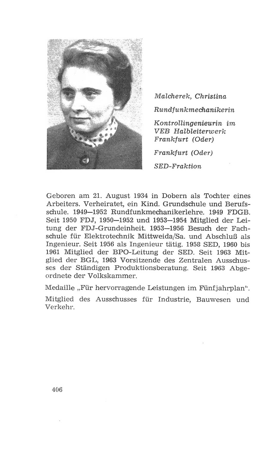 Volkskammer (VK) der Deutschen Demokratischen Republik (DDR), 4. Wahlperiode 1963-1967, Seite 406 (VK. DDR 4. WP. 1963-1967, S. 406)