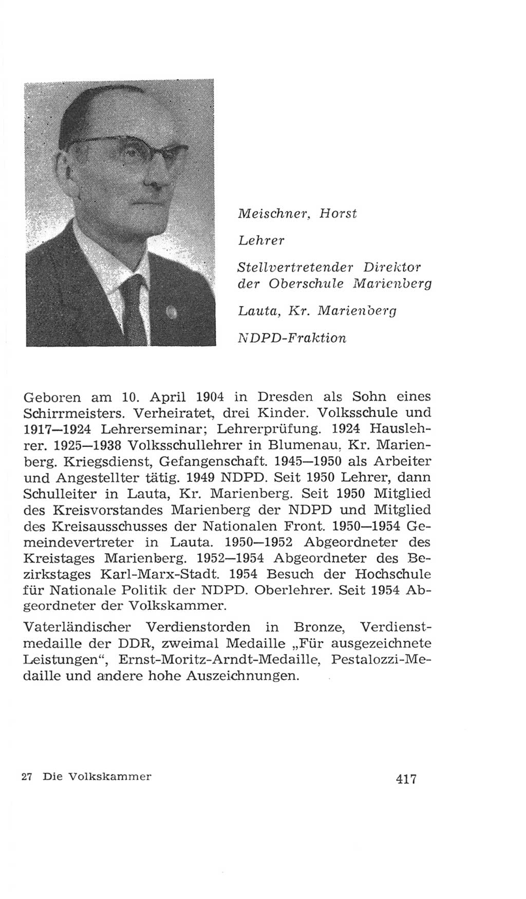 Volkskammer (VK) der Deutschen Demokratischen Republik (DDR), 4. Wahlperiode 1963-1967, Seite 417 (VK. DDR 4. WP. 1963-1967, S. 417)