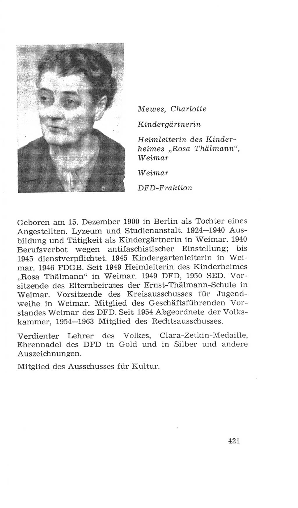 Volkskammer (VK) der Deutschen Demokratischen Republik (DDR), 4. Wahlperiode 1963-1967, Seite 421 (VK. DDR 4. WP. 1963-1967, S. 421)