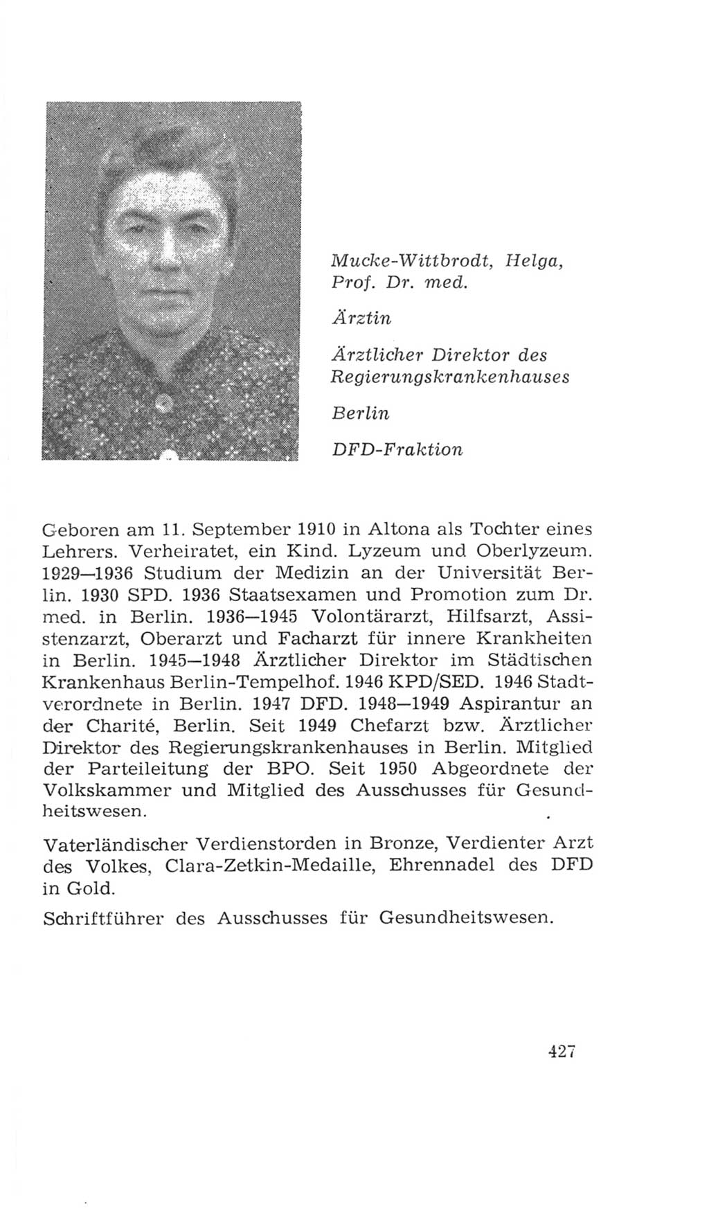 Volkskammer (VK) der Deutschen Demokratischen Republik (DDR), 4. Wahlperiode 1963-1967, Seite 427 (VK. DDR 4. WP. 1963-1967, S. 427)
