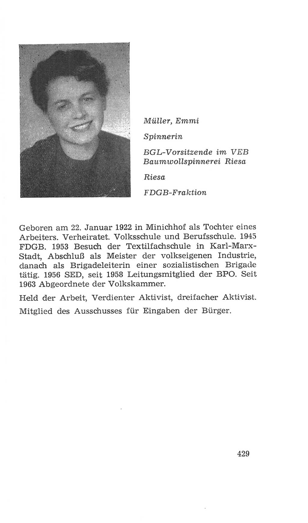 Volkskammer (VK) der Deutschen Demokratischen Republik (DDR), 4. Wahlperiode 1963-1967, Seite 429 (VK. DDR 4. WP. 1963-1967, S. 429)