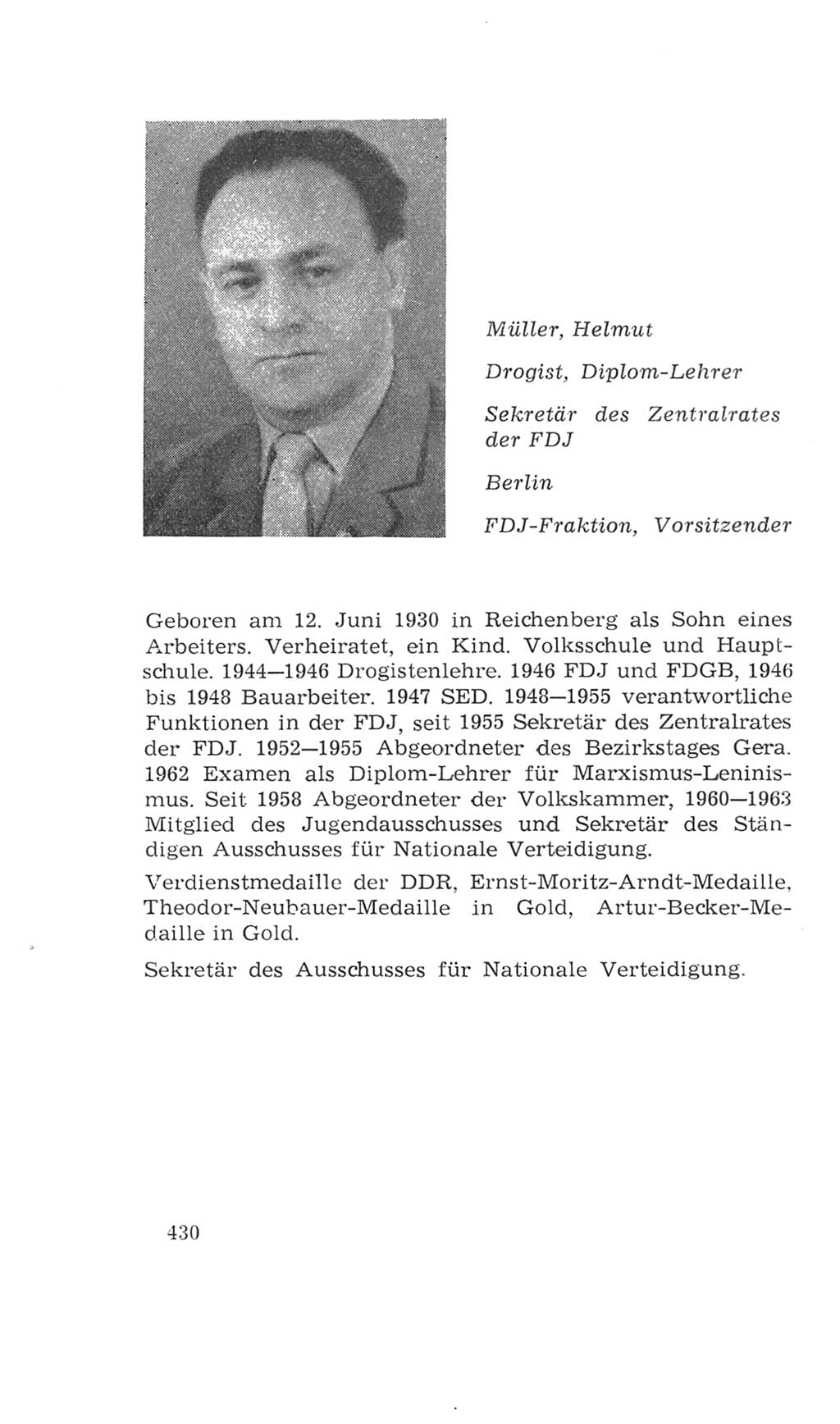 Volkskammer (VK) der Deutschen Demokratischen Republik (DDR), 4. Wahlperiode 1963-1967, Seite 430 (VK. DDR 4. WP. 1963-1967, S. 430)