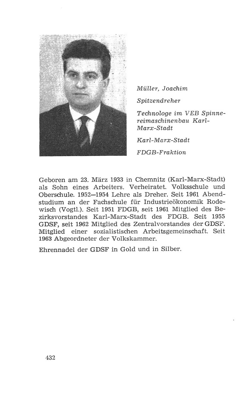 Volkskammer (VK) der Deutschen Demokratischen Republik (DDR), 4. Wahlperiode 1963-1967, Seite 432 (VK. DDR 4. WP. 1963-1967, S. 432)