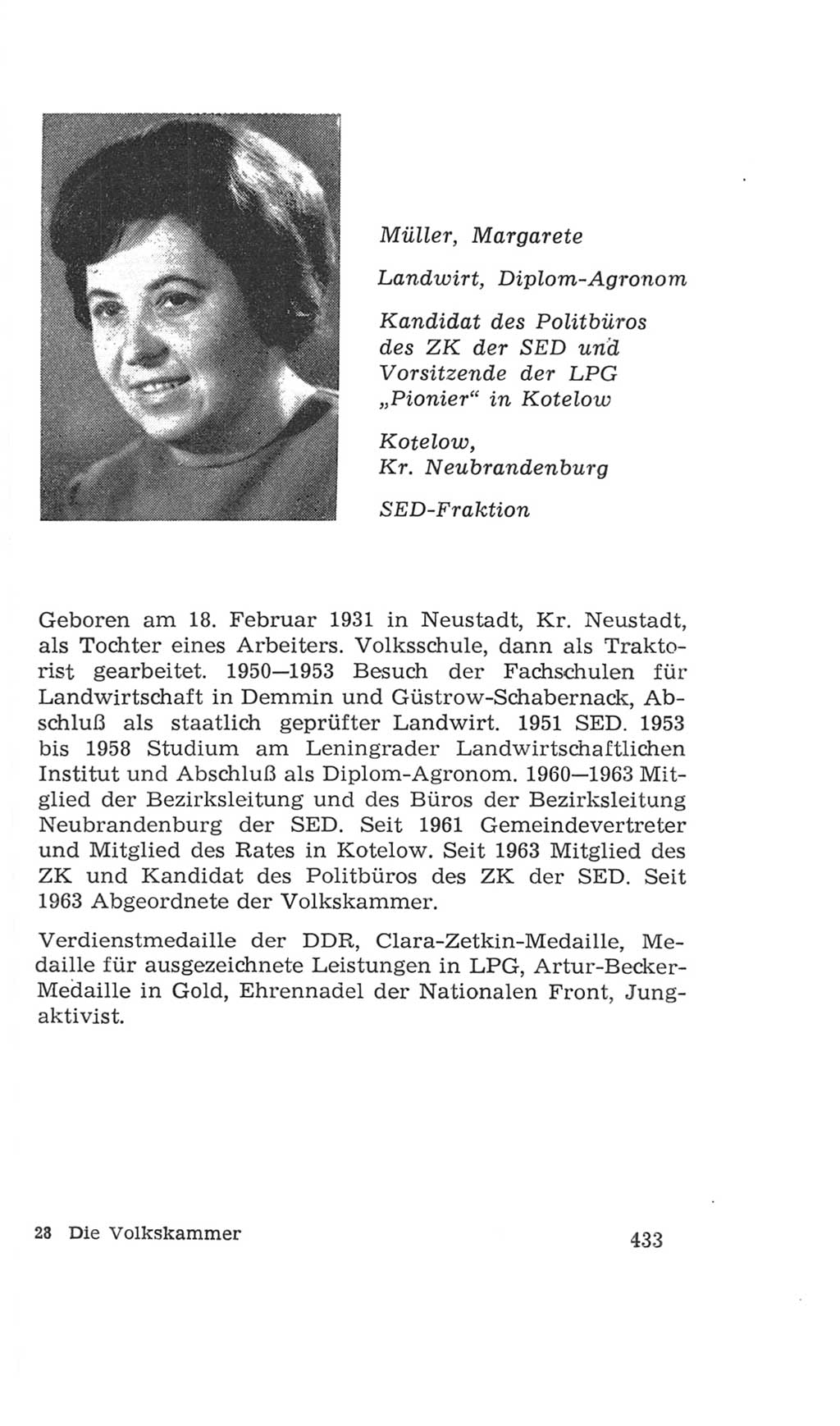 Volkskammer (VK) der Deutschen Demokratischen Republik (DDR), 4. Wahlperiode 1963-1967, Seite 433 (VK. DDR 4. WP. 1963-1967, S. 433)