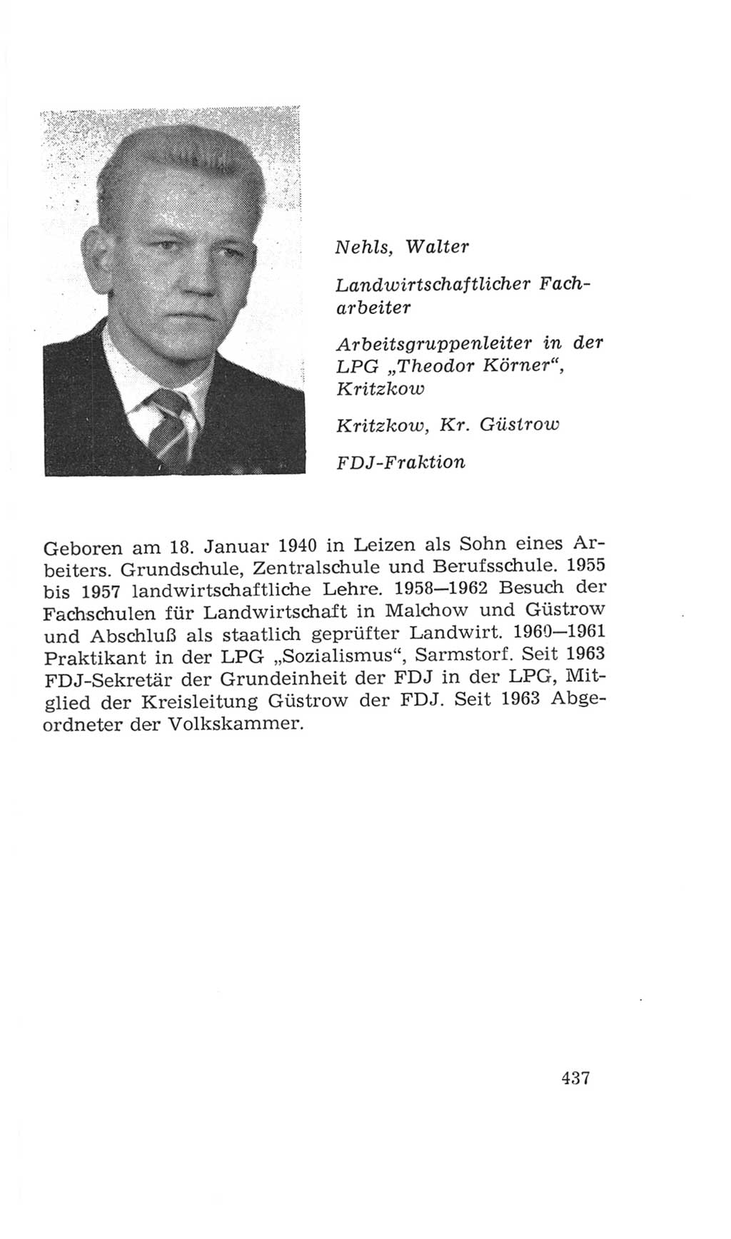 Volkskammer (VK) der Deutschen Demokratischen Republik (DDR), 4. Wahlperiode 1963-1967, Seite 437 (VK. DDR 4. WP. 1963-1967, S. 437)