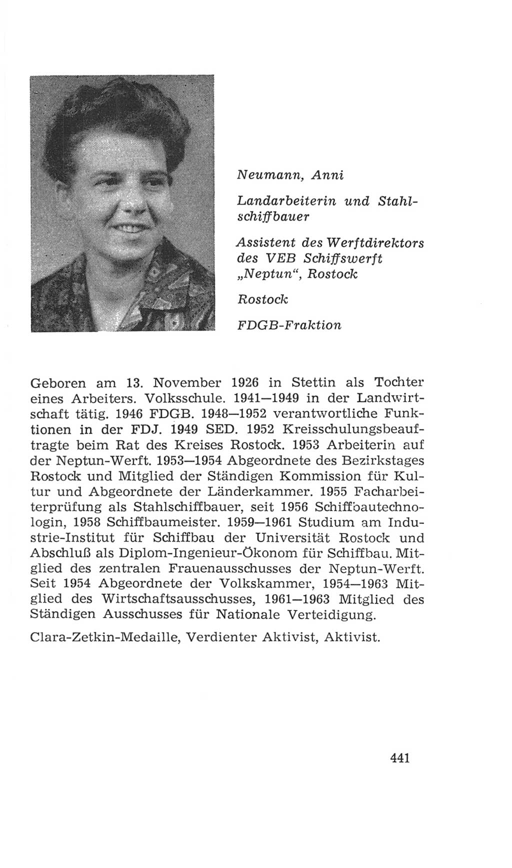 Volkskammer (VK) der Deutschen Demokratischen Republik (DDR), 4. Wahlperiode 1963-1967, Seite 441 (VK. DDR 4. WP. 1963-1967, S. 441)