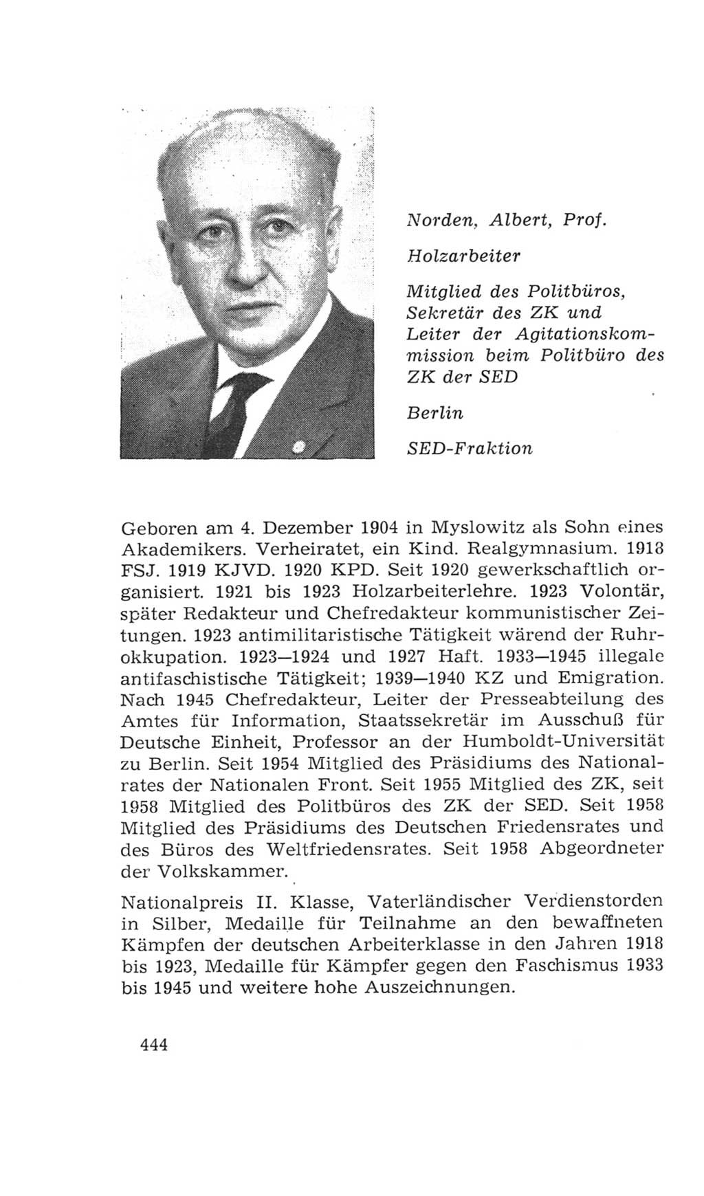 Volkskammer (VK) der Deutschen Demokratischen Republik (DDR), 4. Wahlperiode 1963-1967, Seite 444 (VK. DDR 4. WP. 1963-1967, S. 444)