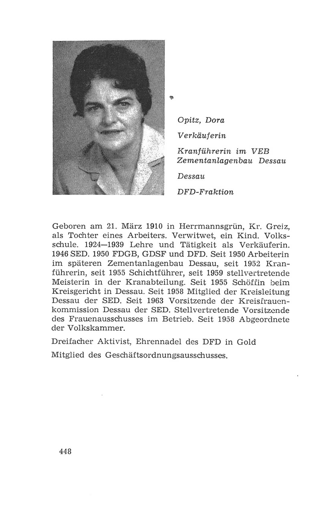 Volkskammer (VK) der Deutschen Demokratischen Republik (DDR), 4. Wahlperiode 1963-1967, Seite 448 (VK. DDR 4. WP. 1963-1967, S. 448)