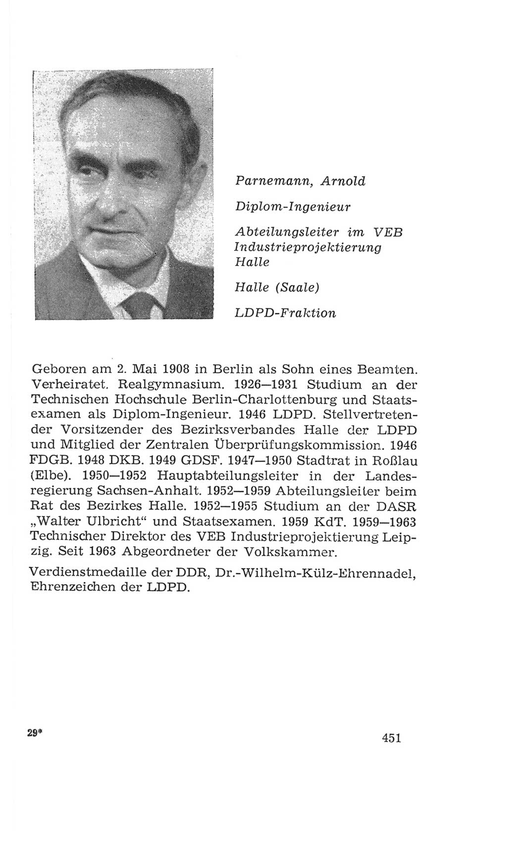 Volkskammer (VK) der Deutschen Demokratischen Republik (DDR), 4. Wahlperiode 1963-1967, Seite 451 (VK. DDR 4. WP. 1963-1967, S. 451)