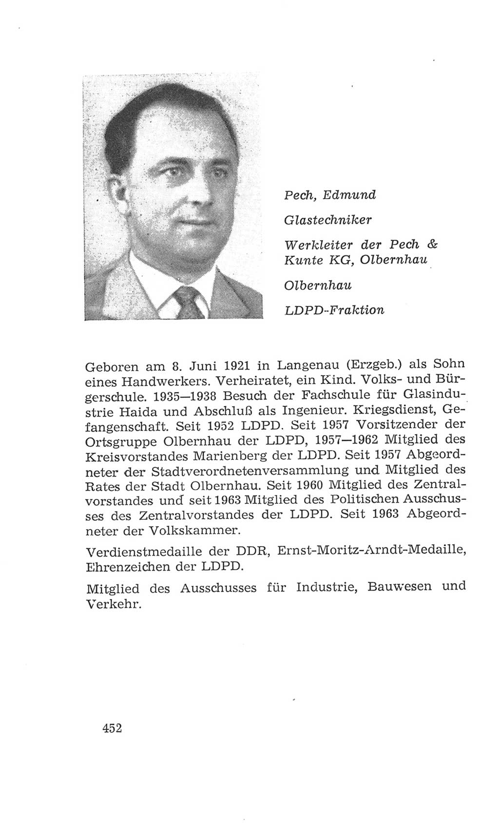 Volkskammer (VK) der Deutschen Demokratischen Republik (DDR), 4. Wahlperiode 1963-1967, Seite 452 (VK. DDR 4. WP. 1963-1967, S. 452)