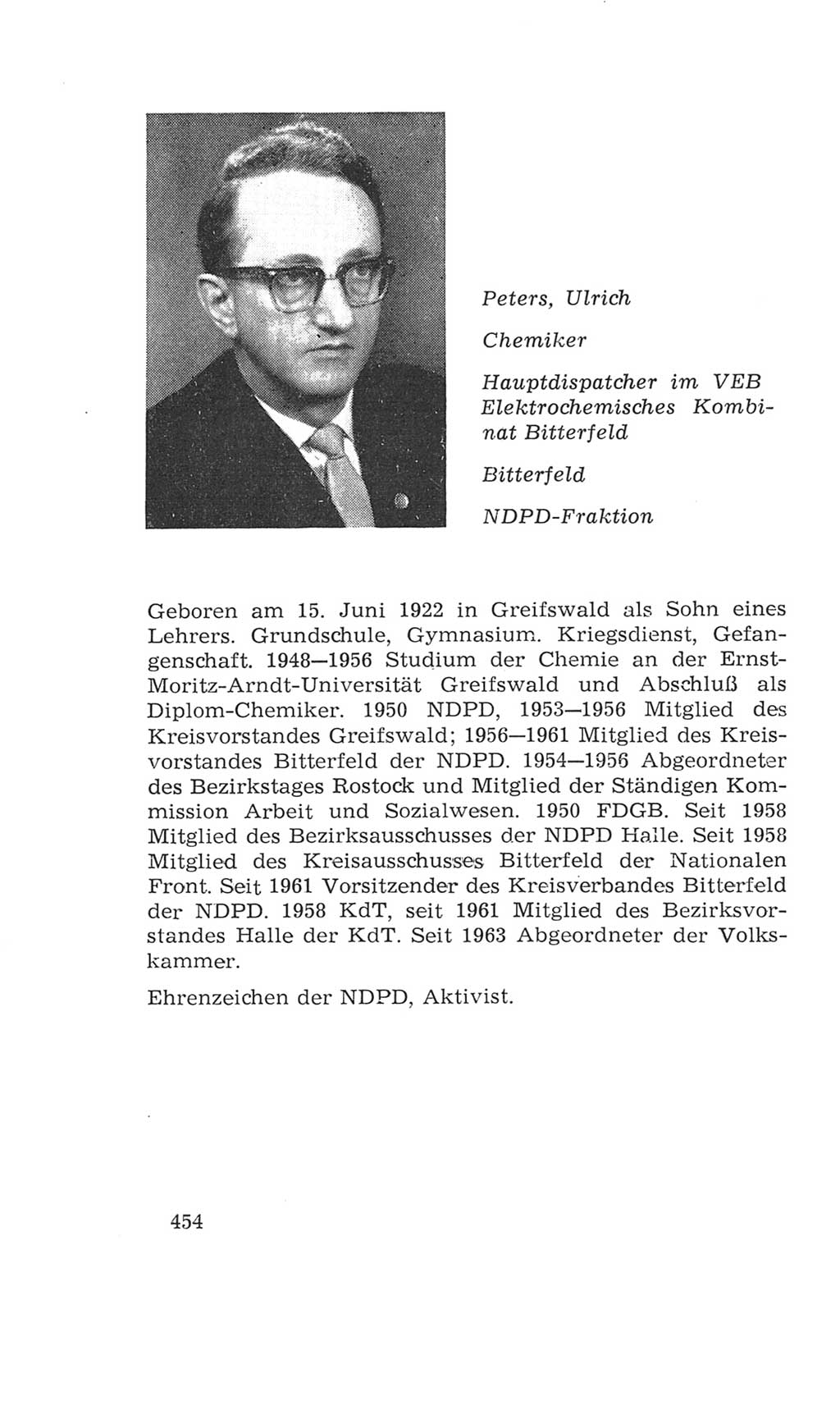 Volkskammer (VK) der Deutschen Demokratischen Republik (DDR), 4. Wahlperiode 1963-1967, Seite 454 (VK. DDR 4. WP. 1963-1967, S. 454)