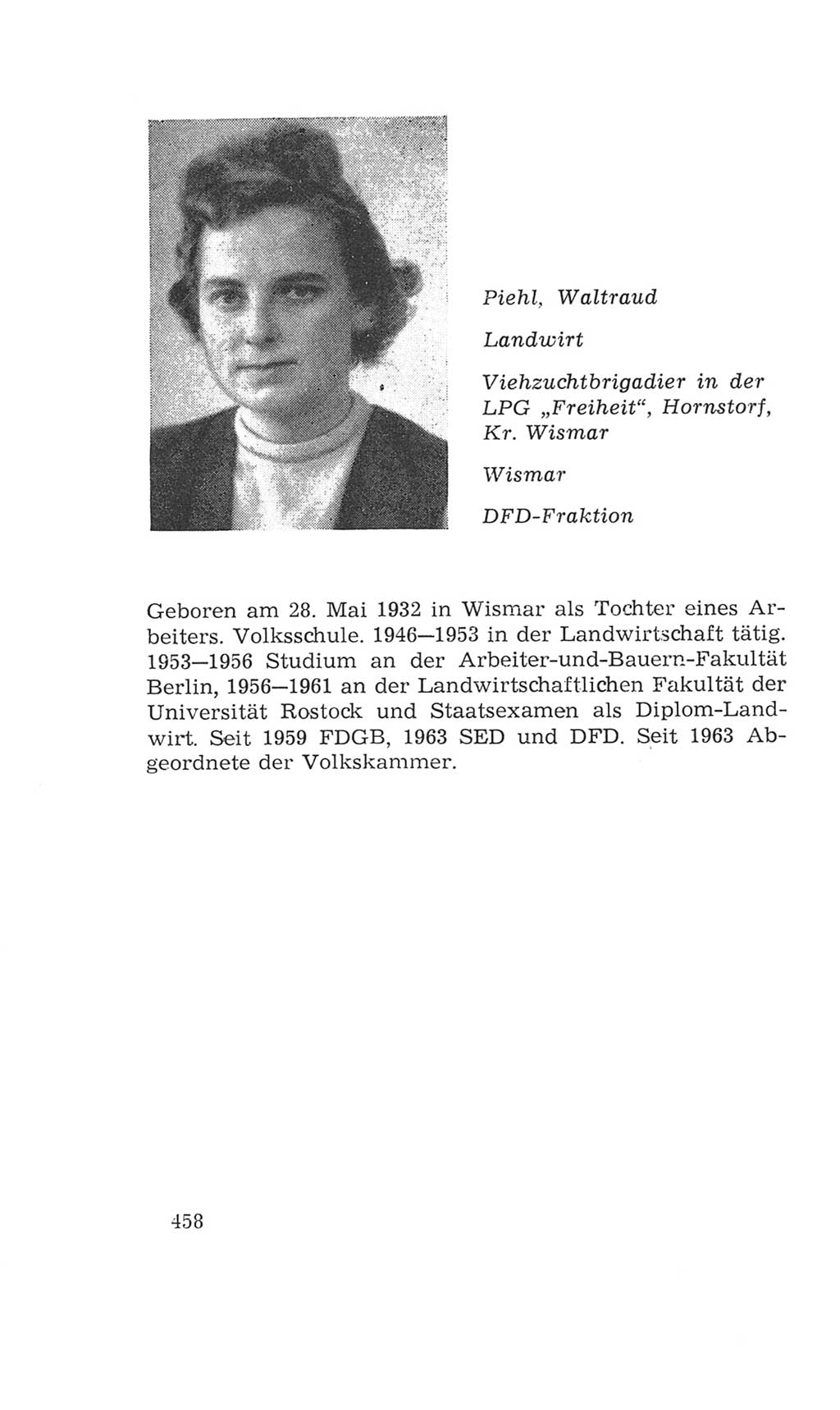 Volkskammer (VK) der Deutschen Demokratischen Republik (DDR), 4. Wahlperiode 1963-1967, Seite 458 (VK. DDR 4. WP. 1963-1967, S. 458)