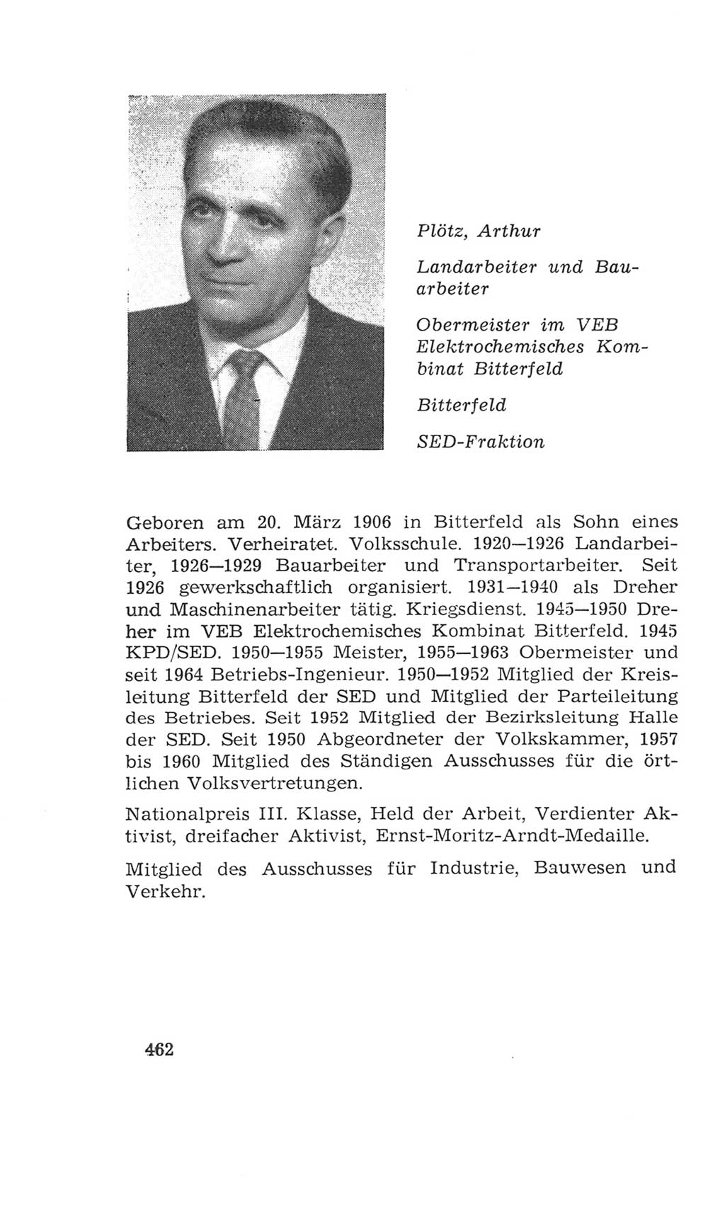 Volkskammer (VK) der Deutschen Demokratischen Republik (DDR), 4. Wahlperiode 1963-1967, Seite 462 (VK. DDR 4. WP. 1963-1967, S. 462)