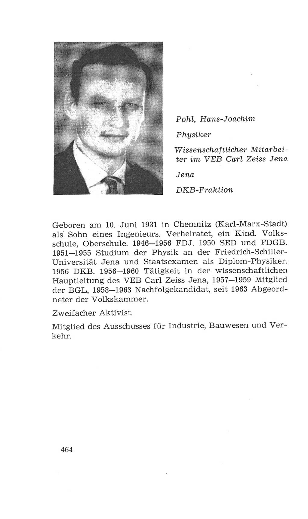 Volkskammer (VK) der Deutschen Demokratischen Republik (DDR), 4. Wahlperiode 1963-1967, Seite 464 (VK. DDR 4. WP. 1963-1967, S. 464)