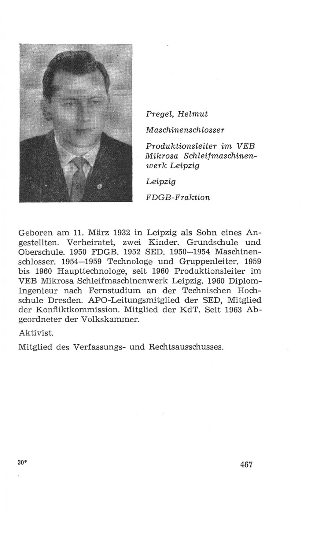 Volkskammer (VK) der Deutschen Demokratischen Republik (DDR), 4. Wahlperiode 1963-1967, Seite 467 (VK. DDR 4. WP. 1963-1967, S. 467)