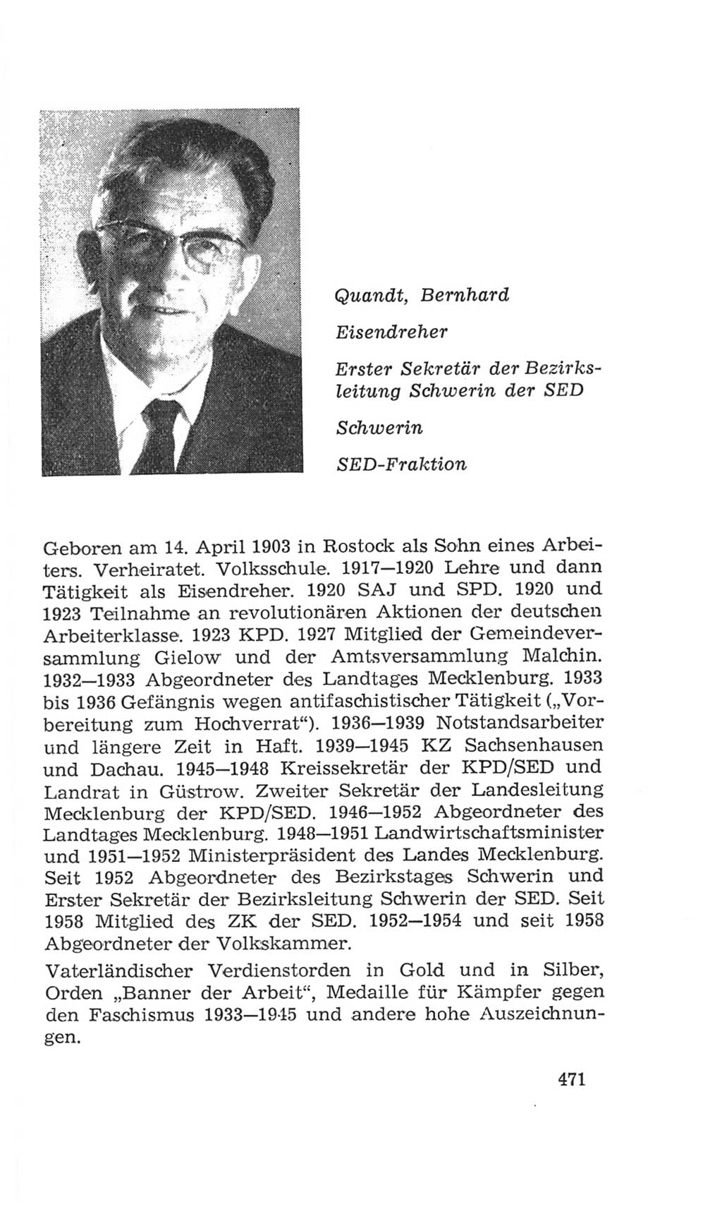 Volkskammer (VK) der Deutschen Demokratischen Republik (DDR), 4. Wahlperiode 1963-1967, Seite 471 (VK. DDR 4. WP. 1963-1967, S. 471)