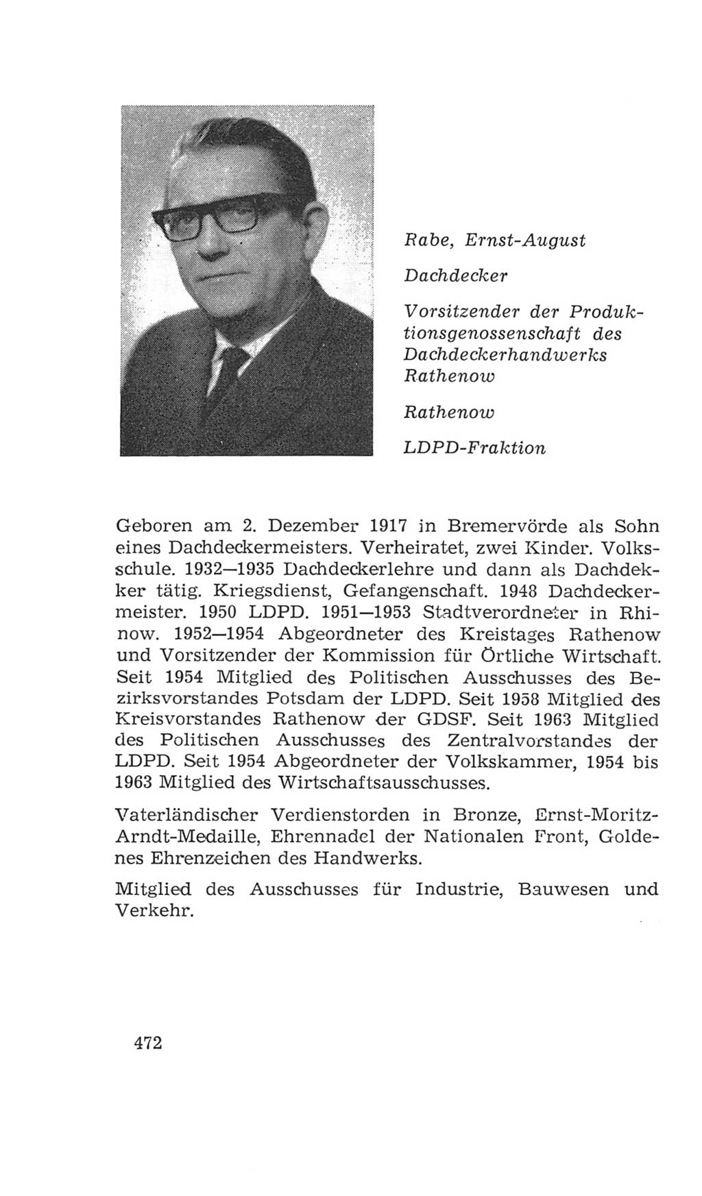Volkskammer (VK) der Deutschen Demokratischen Republik (DDR), 4. Wahlperiode 1963-1967, Seite 472 (VK. DDR 4. WP. 1963-1967, S. 472)
