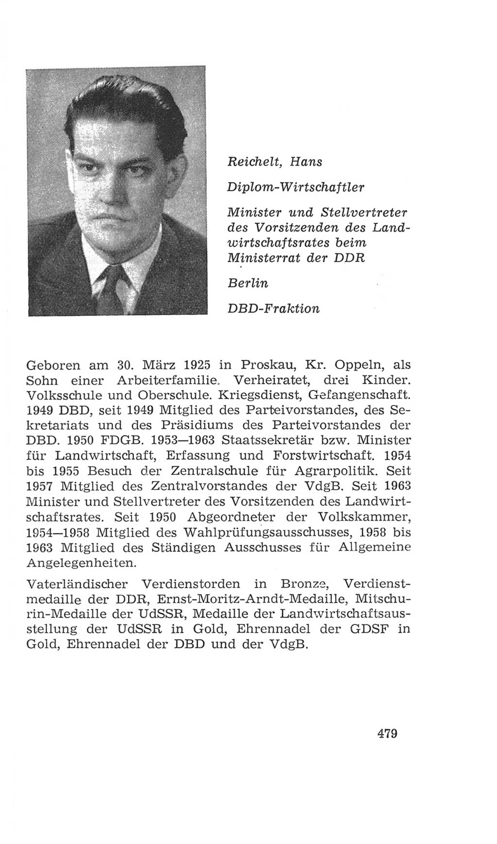 Volkskammer (VK) der Deutschen Demokratischen Republik (DDR), 4. Wahlperiode 1963-1967, Seite 479 (VK. DDR 4. WP. 1963-1967, S. 479)