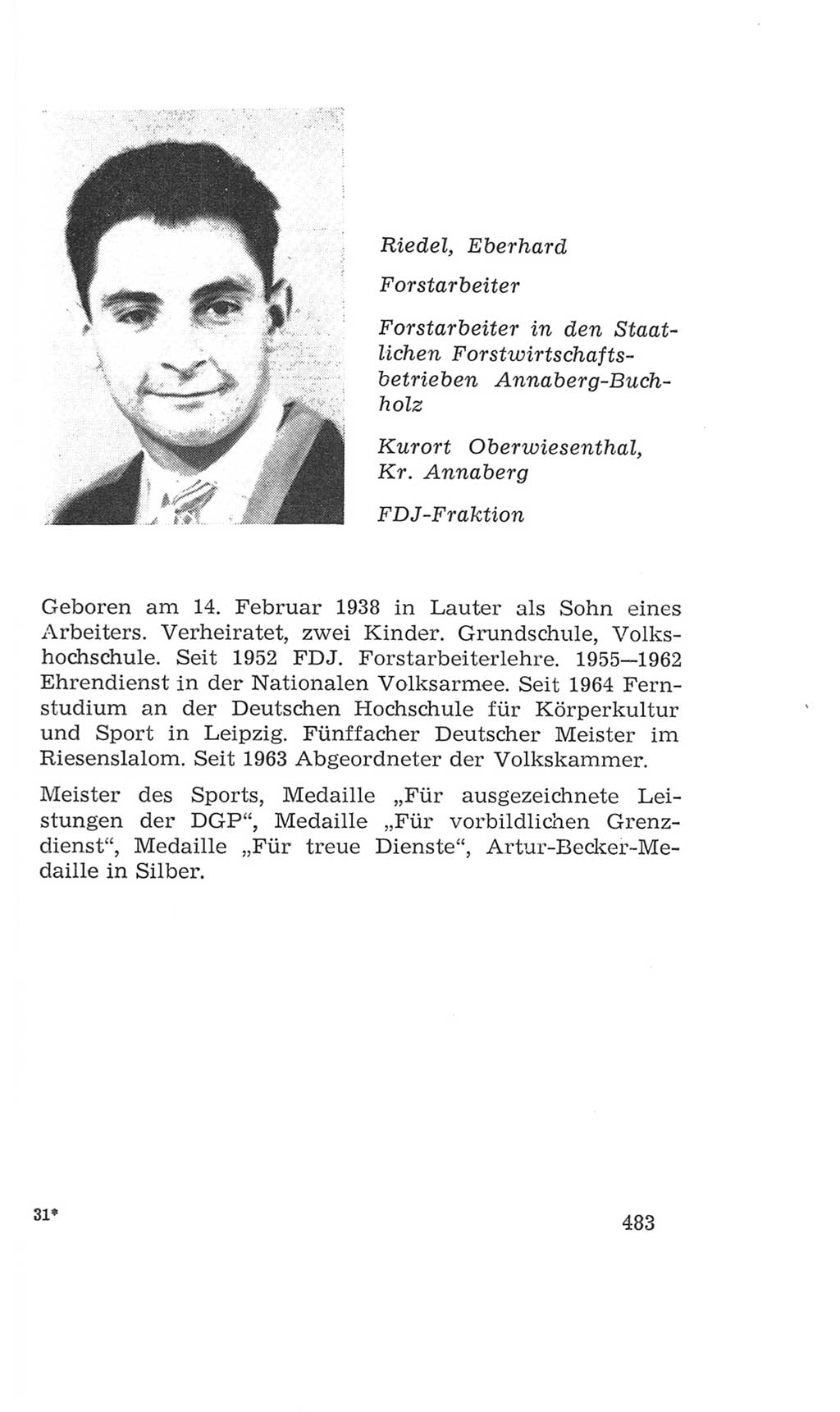 Volkskammer (VK) der Deutschen Demokratischen Republik (DDR), 4. Wahlperiode 1963-1967, Seite 483 (VK. DDR 4. WP. 1963-1967, S. 483)