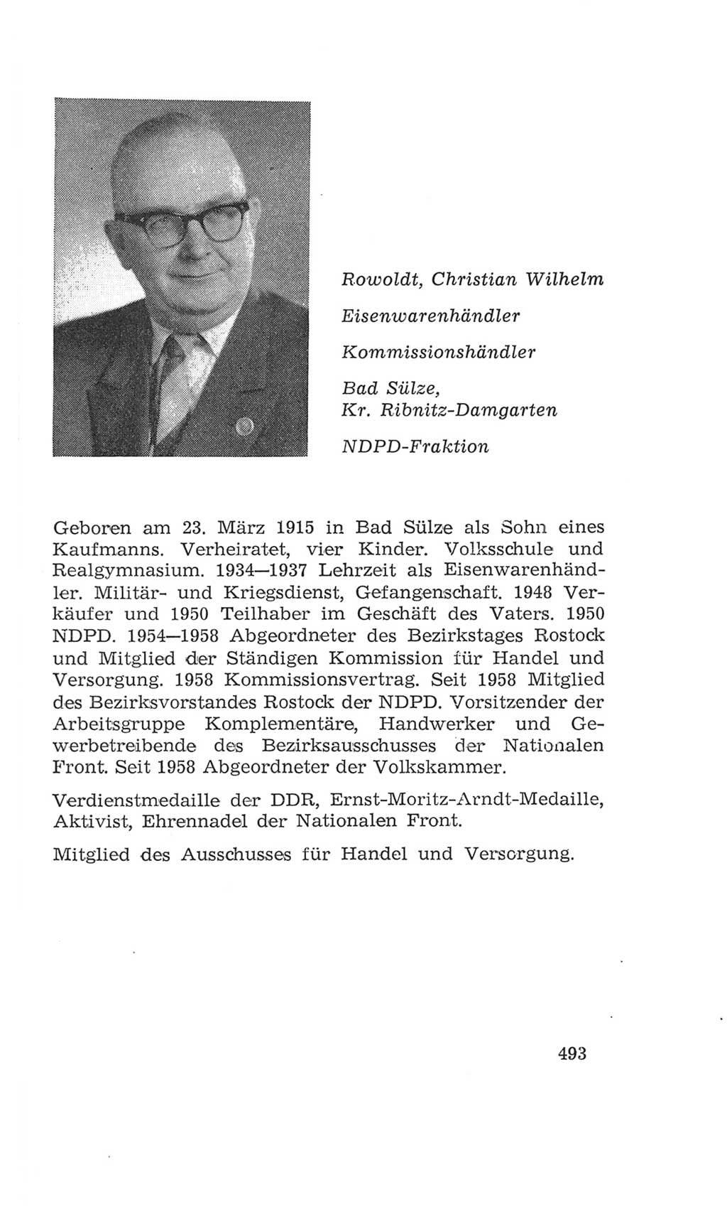 Volkskammer (VK) der Deutschen Demokratischen Republik (DDR), 4. Wahlperiode 1963-1967, Seite 493 (VK. DDR 4. WP. 1963-1967, S. 493)