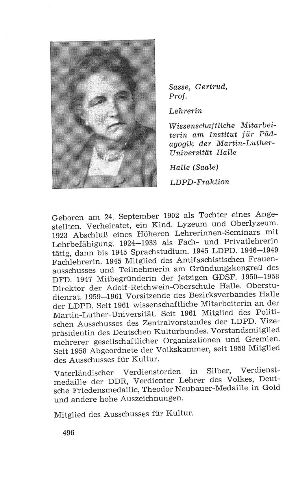 Volkskammer (VK) der Deutschen Demokratischen Republik (DDR), 4. Wahlperiode 1963-1967, Seite 496 (VK. DDR 4. WP. 1963-1967, S. 496)