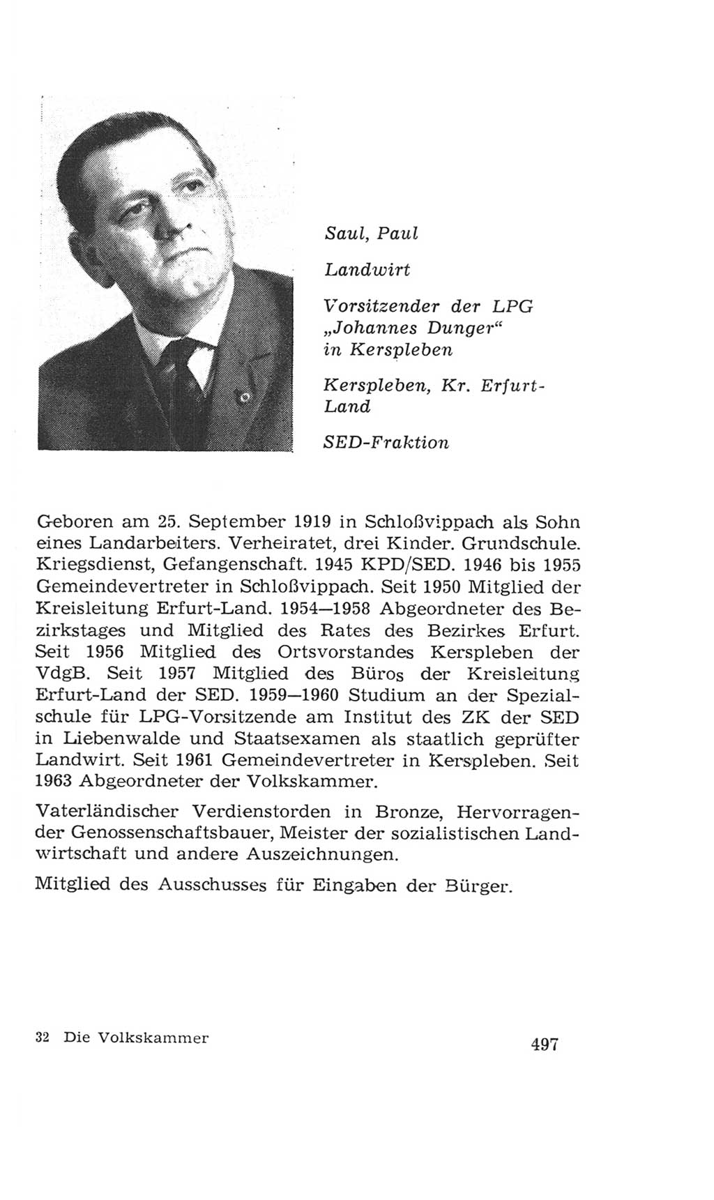Volkskammer (VK) der Deutschen Demokratischen Republik (DDR), 4. Wahlperiode 1963-1967, Seite 497 (VK. DDR 4. WP. 1963-1967, S. 497)