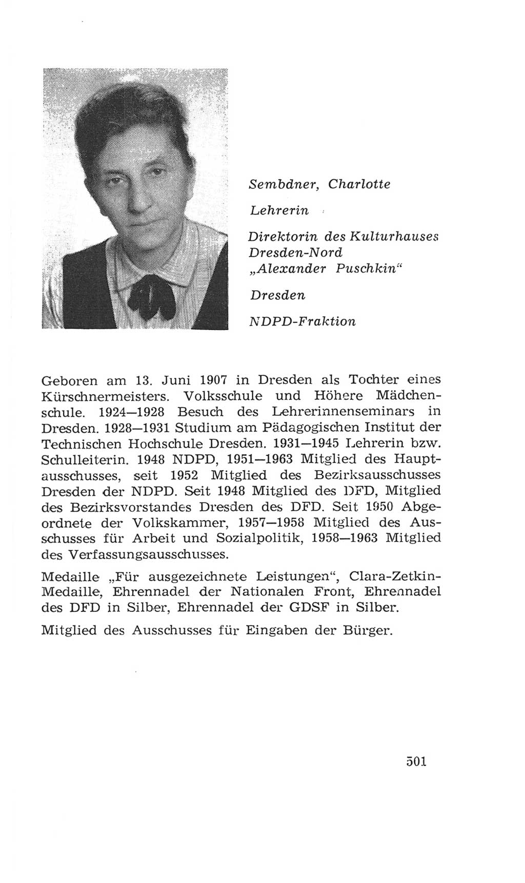 Volkskammer (VK) der Deutschen Demokratischen Republik (DDR), 4. Wahlperiode 1963-1967, Seite 501 (VK. DDR 4. WP. 1963-1967, S. 501)
