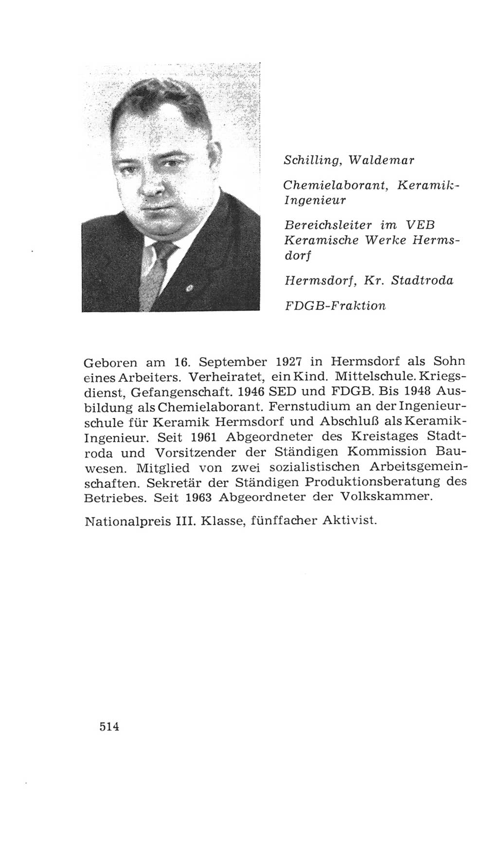 Volkskammer (VK) der Deutschen Demokratischen Republik (DDR), 4. Wahlperiode 1963-1967, Seite 514 (VK. DDR 4. WP. 1963-1967, S. 514)