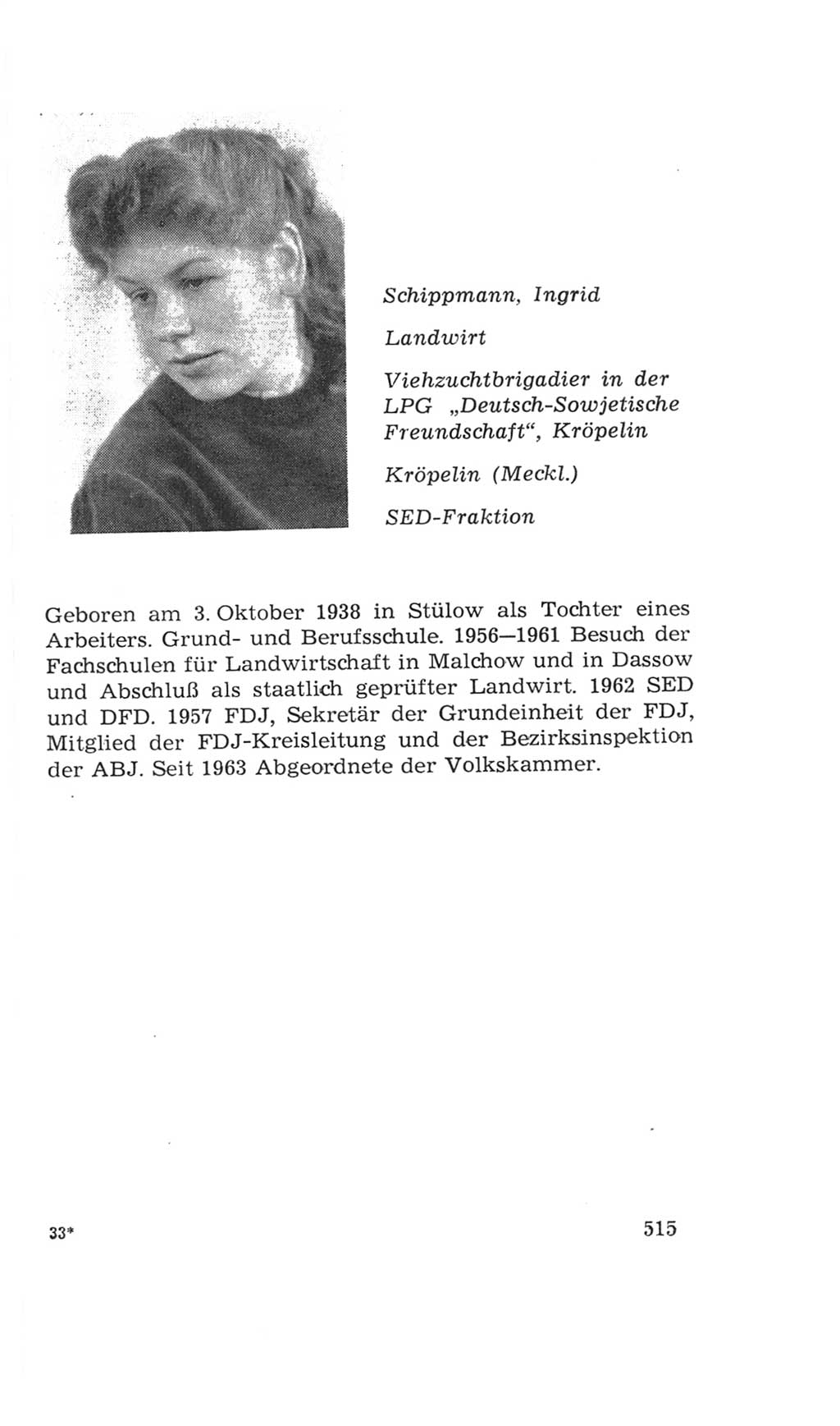 Volkskammer (VK) der Deutschen Demokratischen Republik (DDR), 4. Wahlperiode 1963-1967, Seite 515 (VK. DDR 4. WP. 1963-1967, S. 515)
