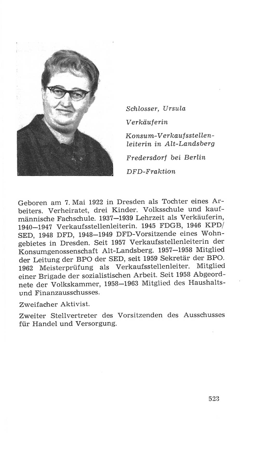 Volkskammer (VK) der Deutschen Demokratischen Republik (DDR), 4. Wahlperiode 1963-1967, Seite 523 (VK. DDR 4. WP. 1963-1967, S. 523)