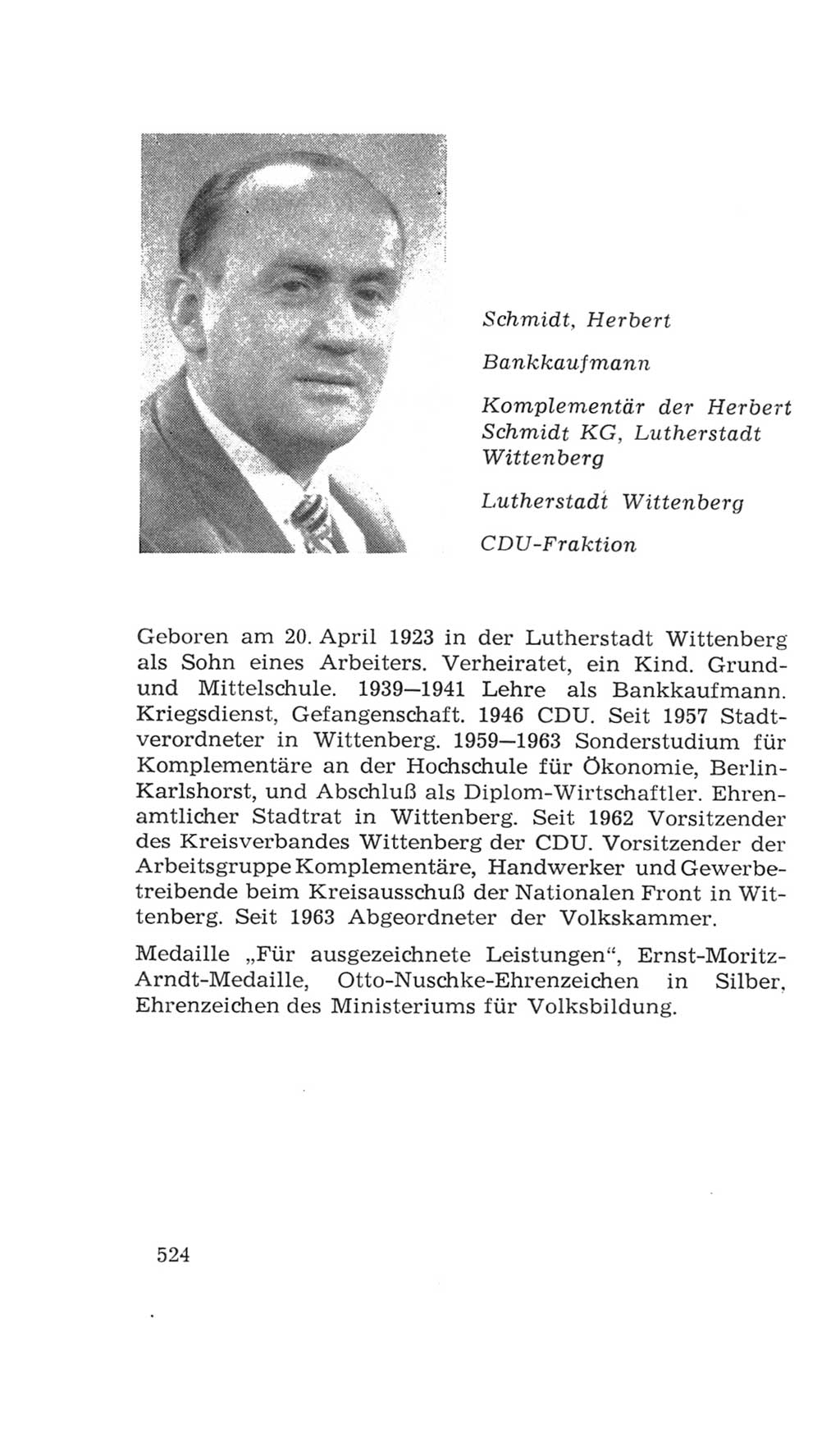 Volkskammer (VK) der Deutschen Demokratischen Republik (DDR), 4. Wahlperiode 1963-1967, Seite 524 (VK. DDR 4. WP. 1963-1967, S. 524)