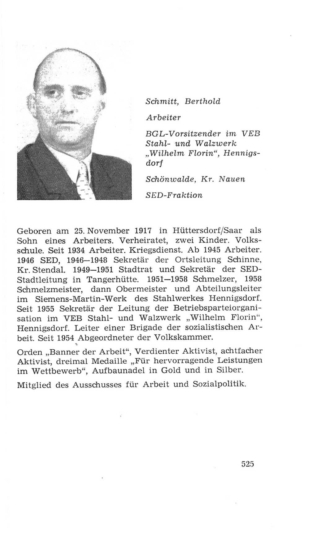 Volkskammer (VK) der Deutschen Demokratischen Republik (DDR), 4. Wahlperiode 1963-1967, Seite 525 (VK. DDR 4. WP. 1963-1967, S. 525)