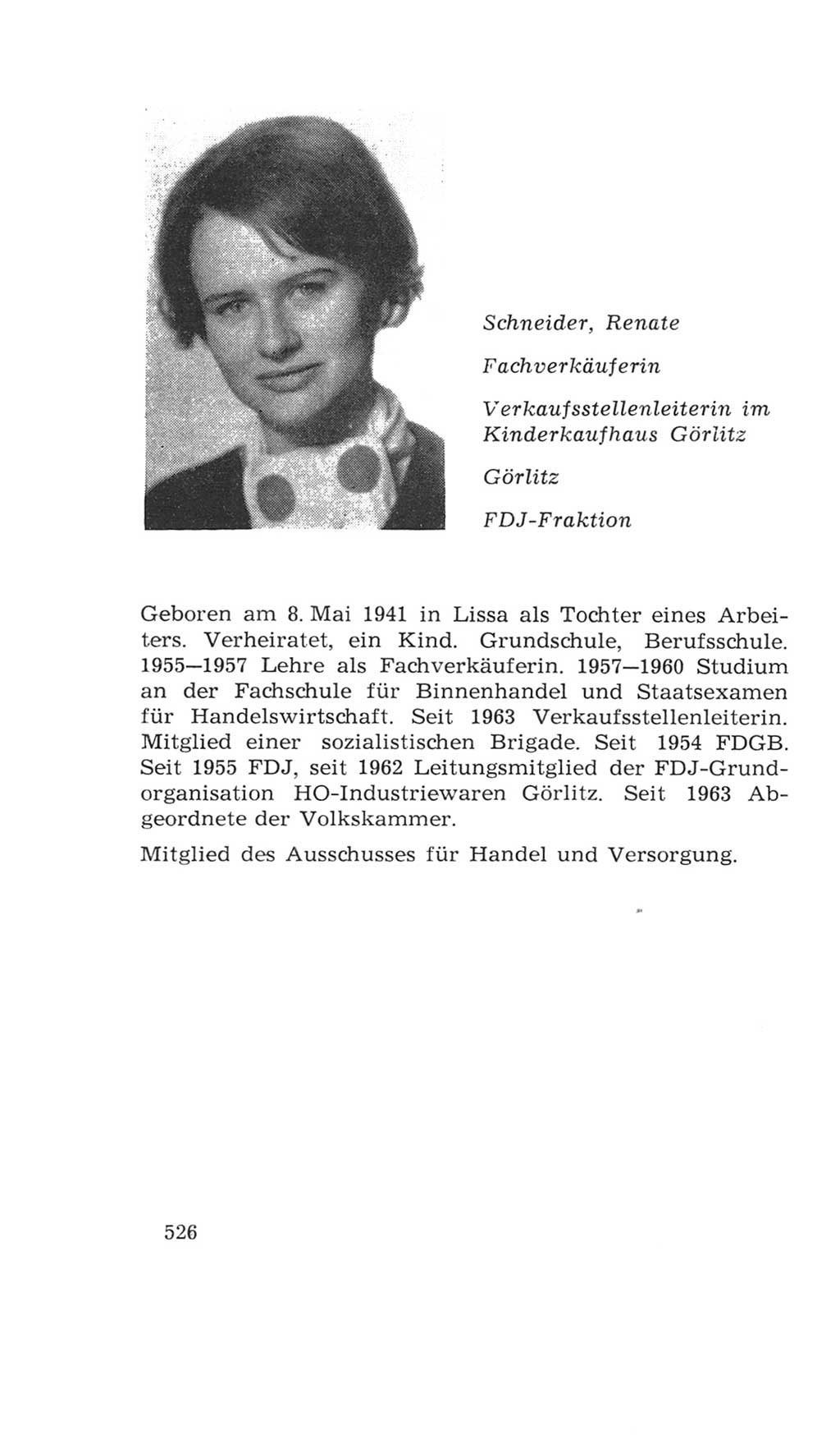 Volkskammer (VK) der Deutschen Demokratischen Republik (DDR), 4. Wahlperiode 1963-1967, Seite 526 (VK. DDR 4. WP. 1963-1967, S. 526)